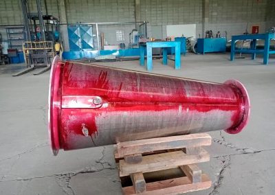 Duto cônico encamisado (cone) Aço Inoxidável 316 L - Líquido Penetrante (LP)
