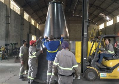 Ciclone - Acoplamento cônico do equipamento.