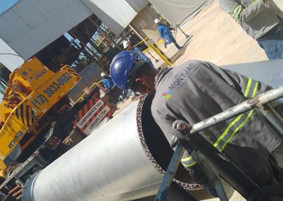 Montagem e preparação para o içamento dos equipamentos fabricados